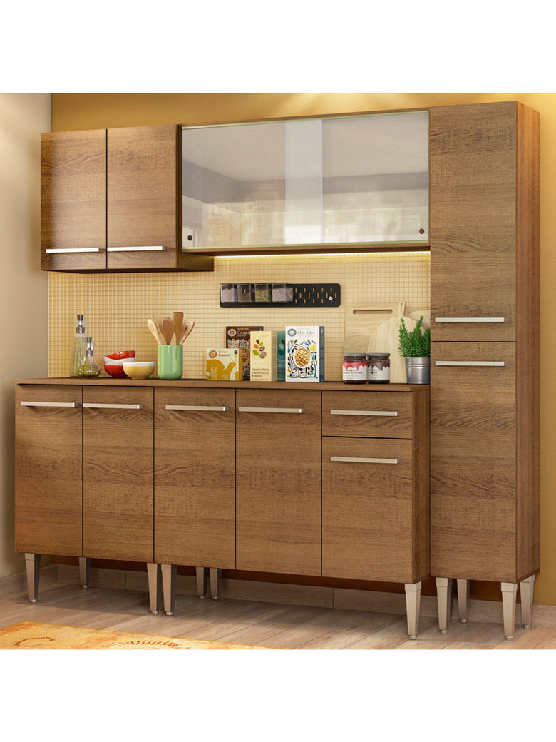 Armário de Cozinha Completa 201cm Rustic Emilly Fast Madesa 02