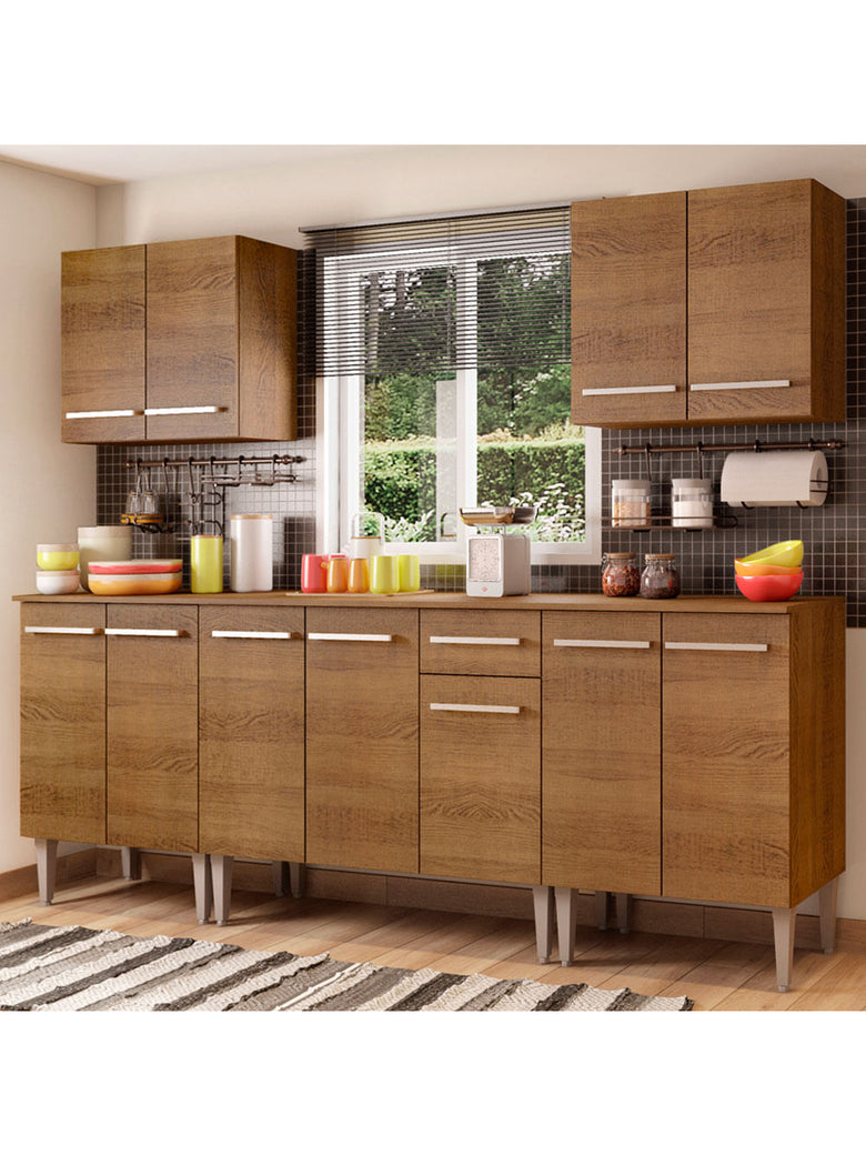 Armário de Cozinha Completa 233cm Rustic Emilly King Madesa 01