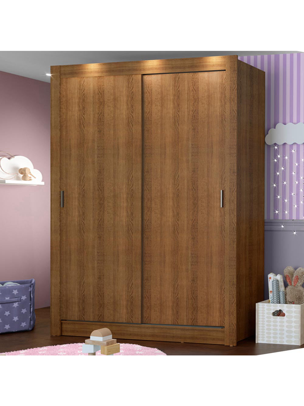 Guarda-Roupa Infantil Madesa Enzo 2 Portas de Correr Rustic - Rustic