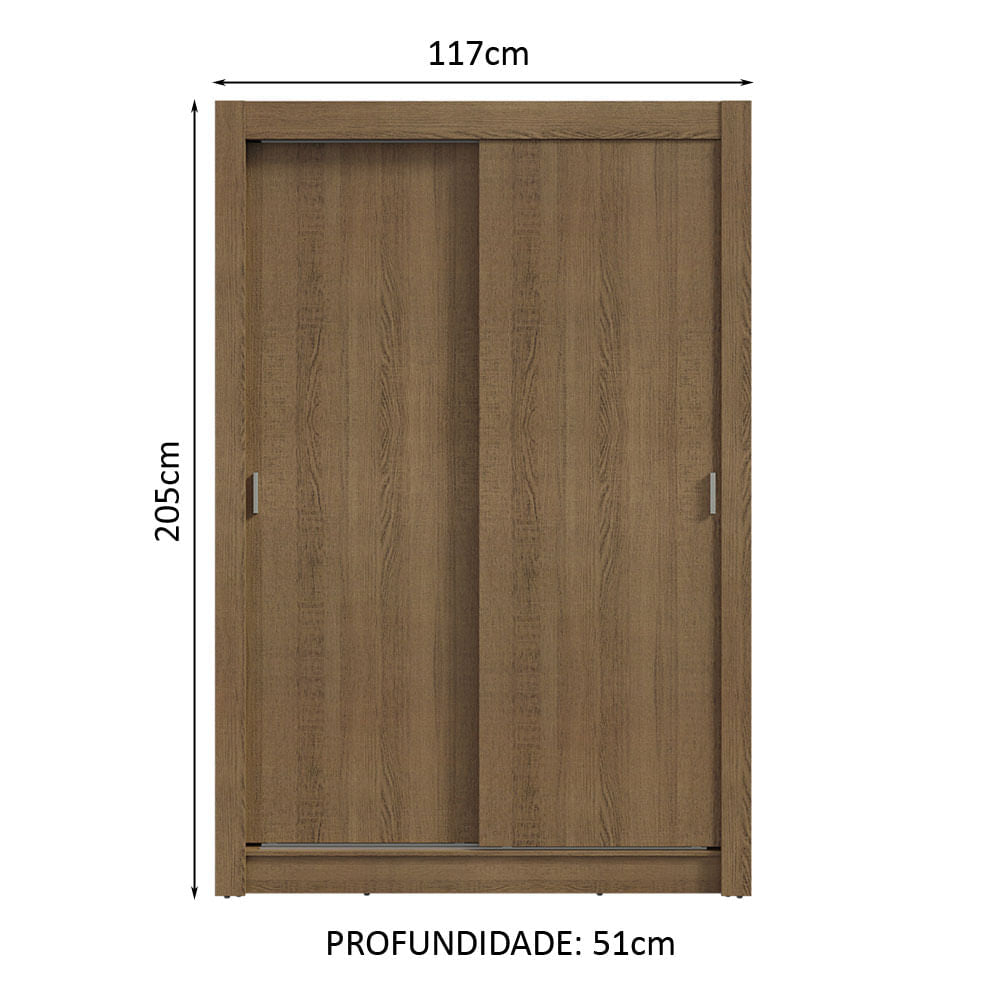 Guarda-Roupa Infantil Madesa Bento 2 Portas de Correr 2 Gavetas Rustic