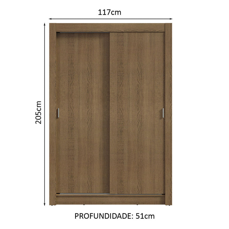 Guarda-Roupa Infantil Madesa Bento 2 Portas de Correr 2 Gavetas Rustic