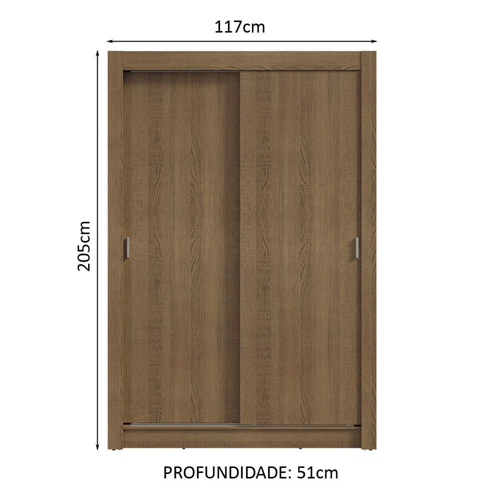 Guarda-Roupa Infantil Madesa Theo 2 Portas de Correr 4 Gavetas Rustic