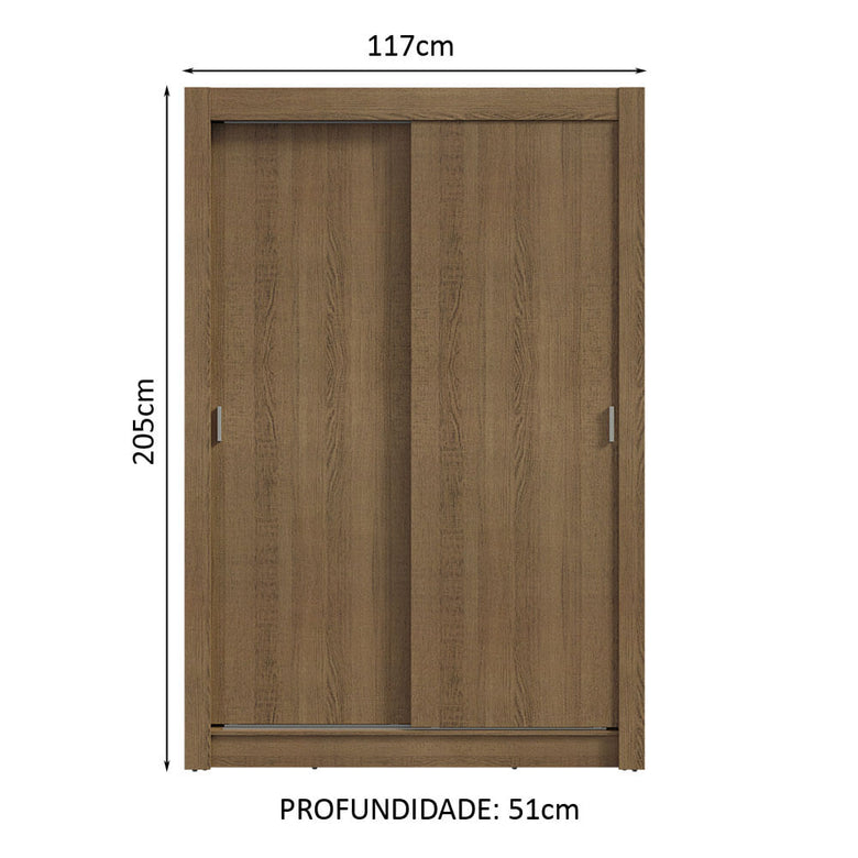 Guarda-Roupa Infantil Madesa Theo 2 Portas de Correr 4 Gavetas Rustic