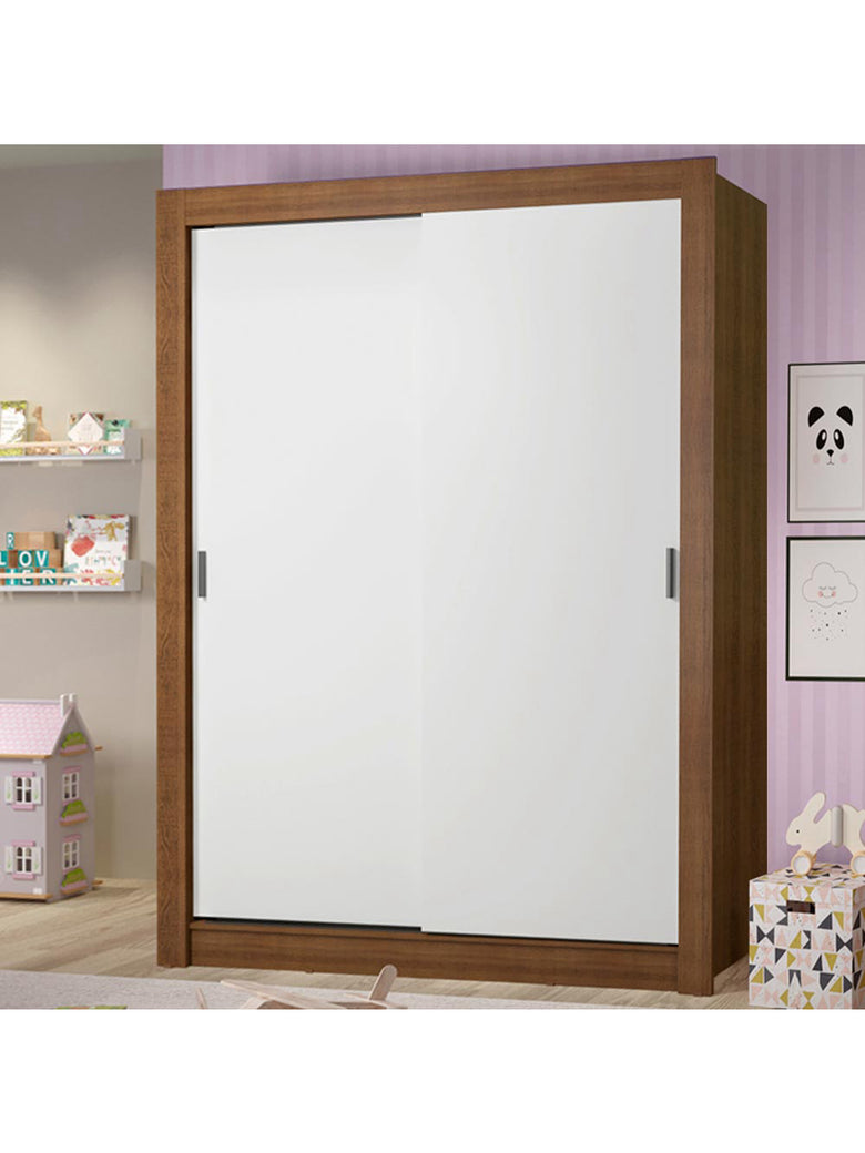 Guarda-Roupa Infantil Madesa Theo 2 Portas de Correr 4 Gavetas Rustic/Branco
