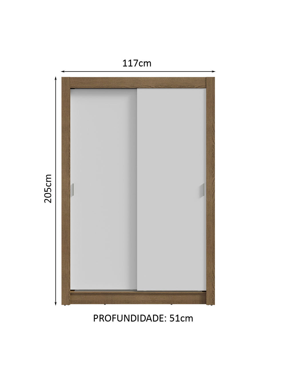 Guarda-Roupa Infantil Madesa Theo 2 Portas de Correr 4 Gavetas Rustic/Branco