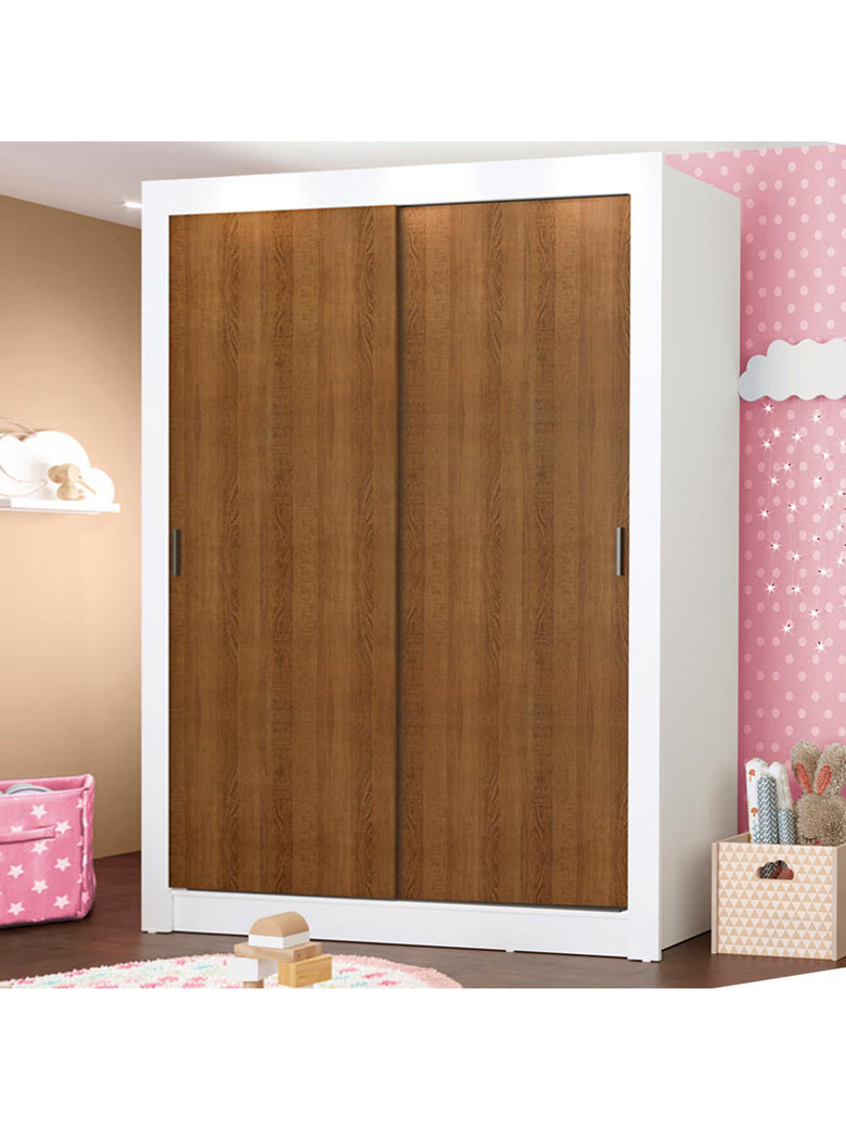 Guarda-Roupa Infantil Madesa Enzo 2 Portas de Correr Branco/Rustic