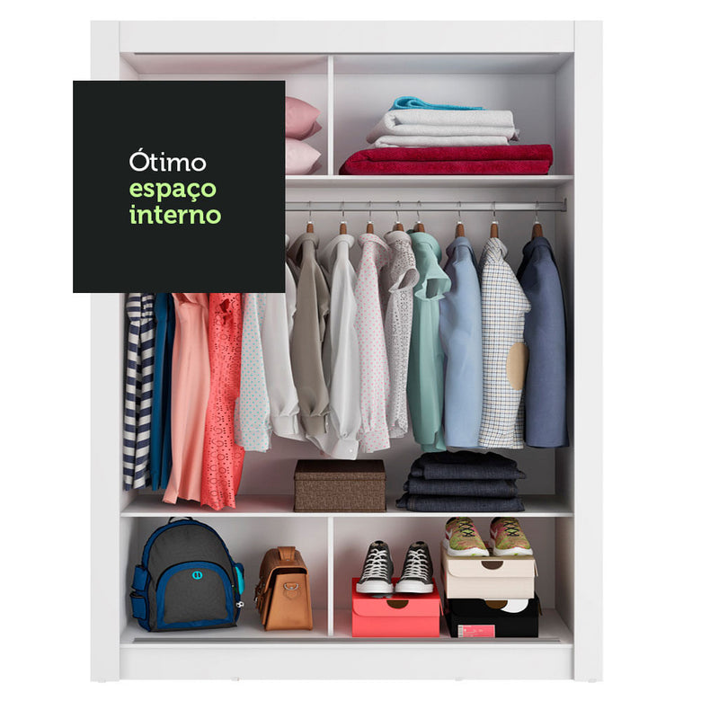 Guarda-Roupa Infantil Madesa Enzo 2 Portas de Correr Branco/Rustic