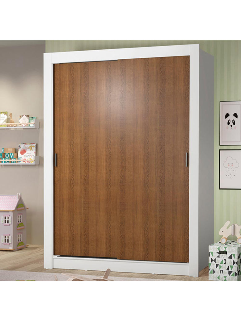 Guarda-Roupa Infantil Madesa Theo 2 Portas de Correr 4 Gavetas Branco/Rustic