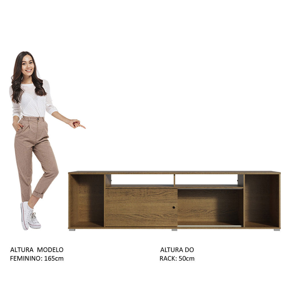 Rack para TV até 65 Polegadas Madesa Cancun Rustic