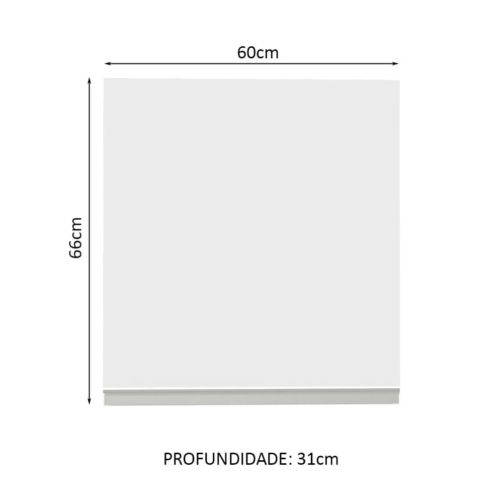 Armário Aéreo Madesa Glamy 60 cm 1 Porta Branco - Branco