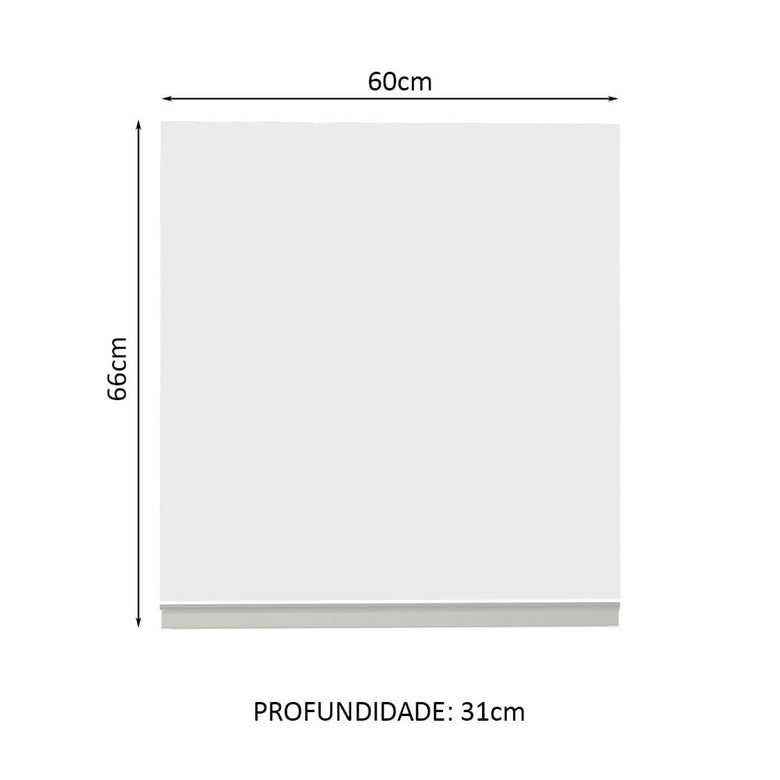 Armário Aéreo Madesa Glamy 60 cm 1 Porta Branco