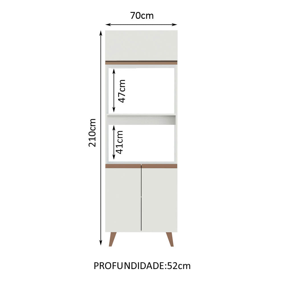 Torre Quente Madesa Reims 70 cm 3 Portas Branco - Branco