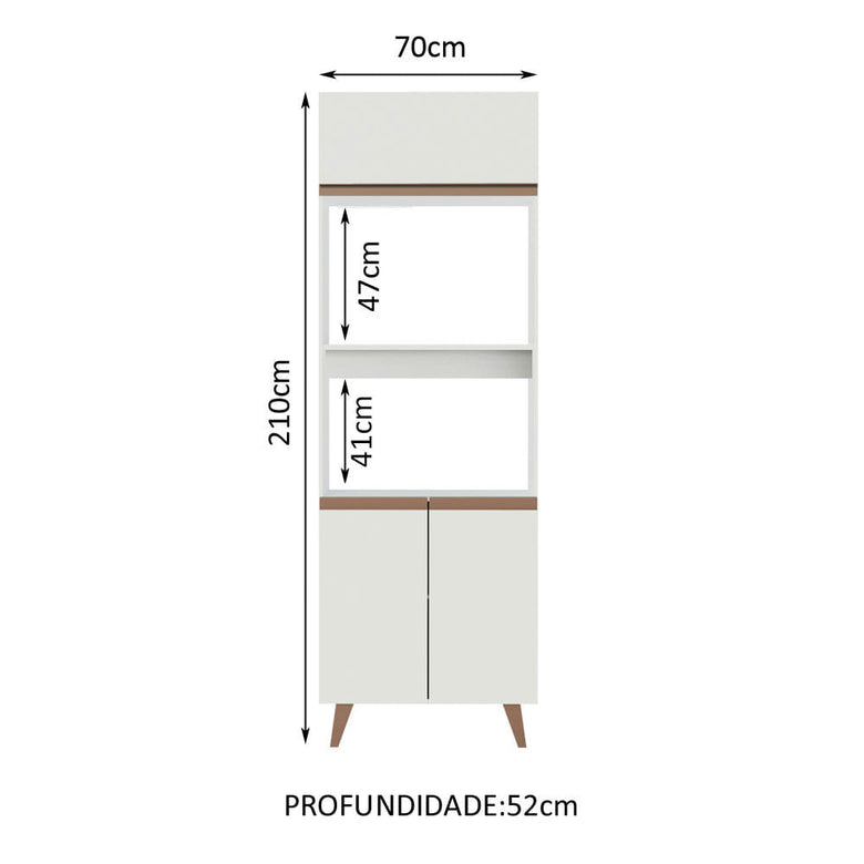 Torre Quente Madesa Reims 70 cm 3 Portas Branco