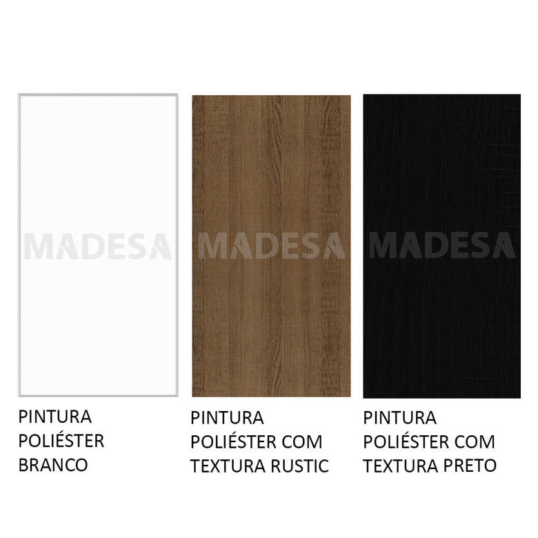 Armário de Cozinha Completa 220cm Branco/Preto/Rustic Parma Madesa 03