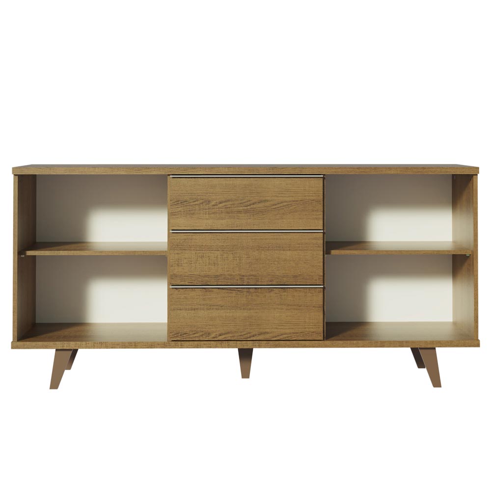 Buffet Aparador Madesa 7014 com 3 Gavetas e 2 Portas com Pés Rustic