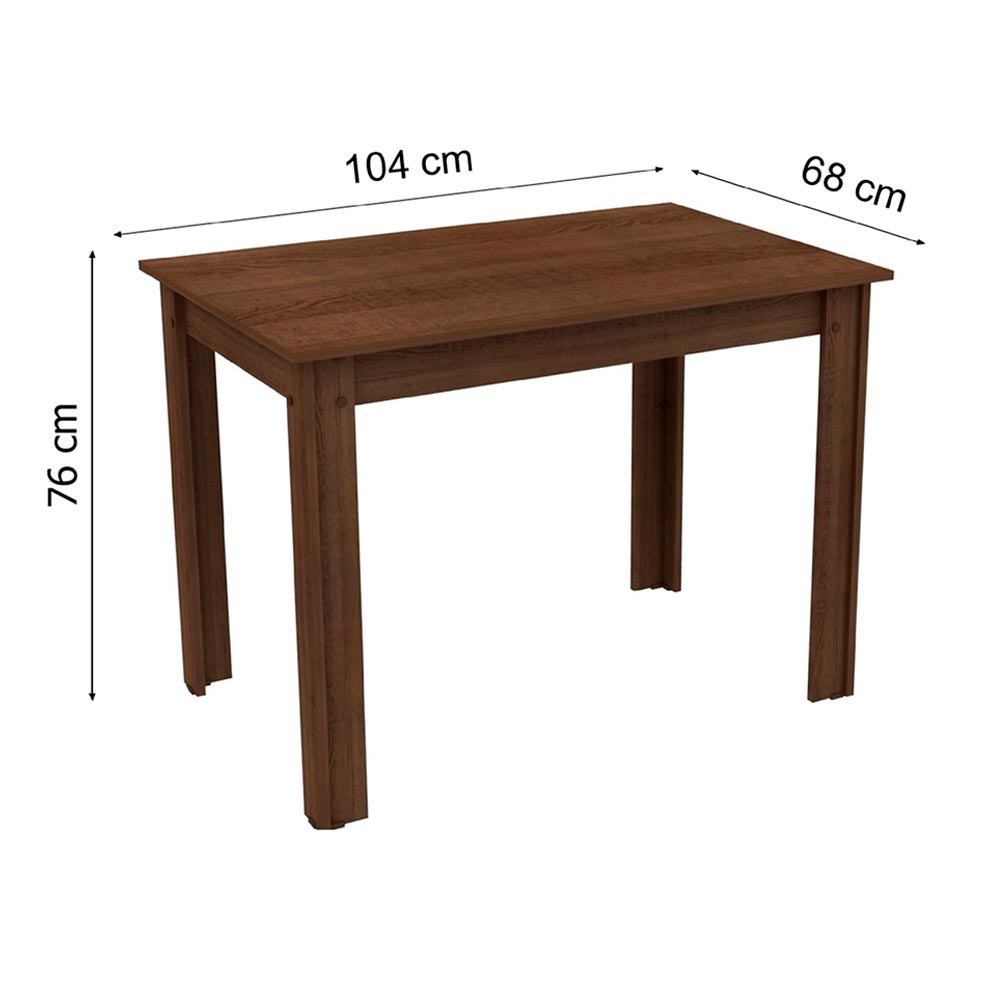 Mesa Madesa Retangular para Escritório com Tampo de Madeira 5258B Rustic