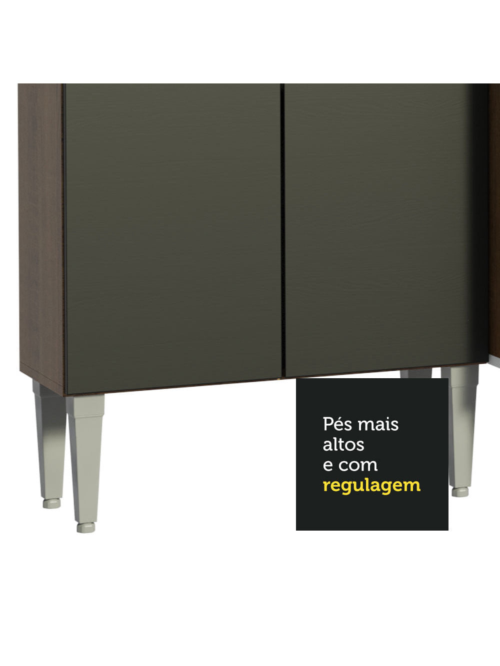 Armário de Cozinha Completa 169cm Rustic/Preto Emilly Drive Madesa 04