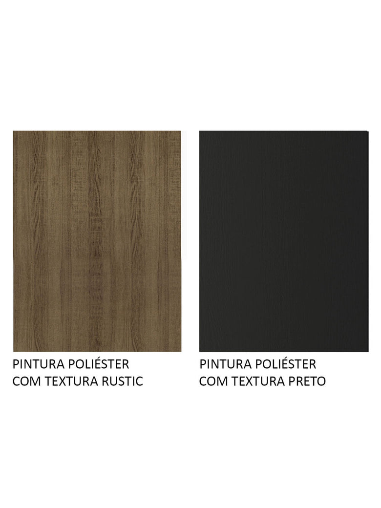 Armário de Cozinha Completa 201cm Rustic/Preto Emilly Sing Madesa 01