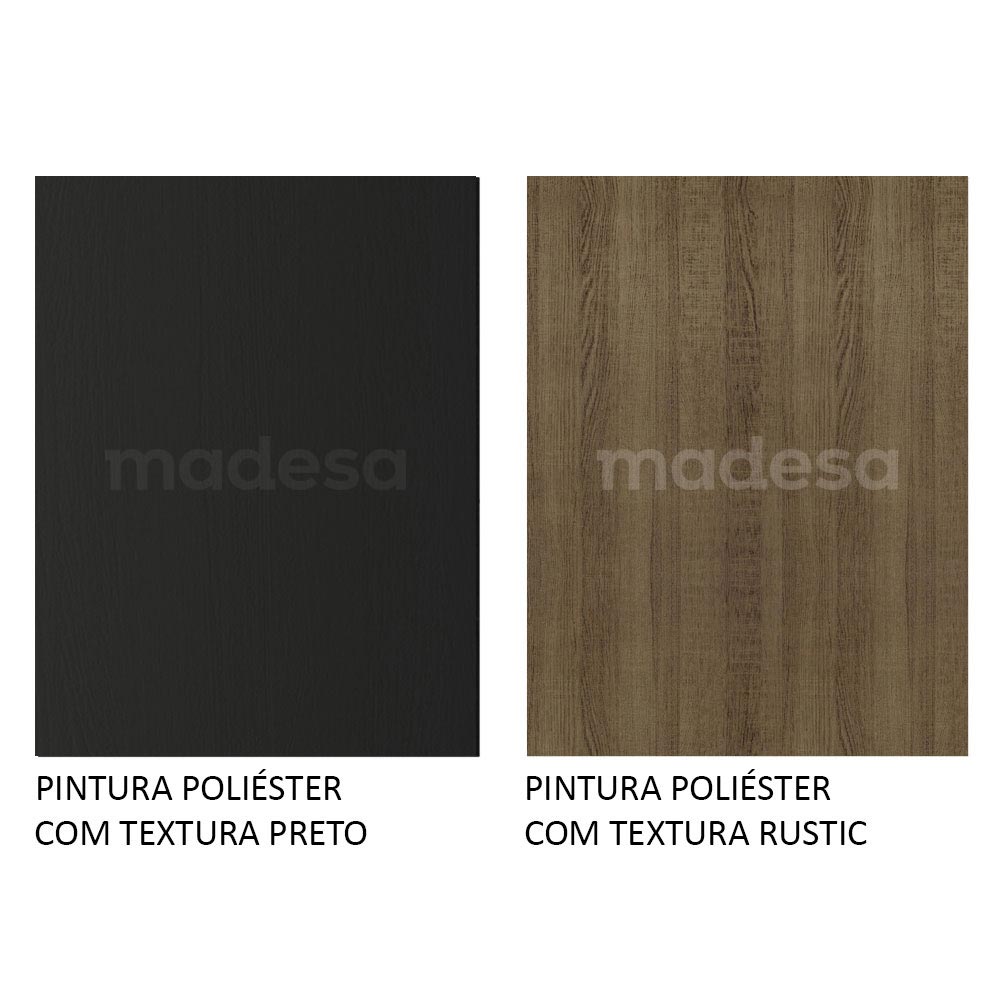 Armário de Cozinha Compacta 120cm Preto/Rustic Reims Madesa 01