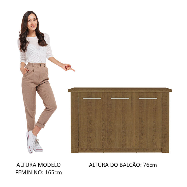 Buffet Aparador para Sala de Jantar Madesa 3 Portas Rustic