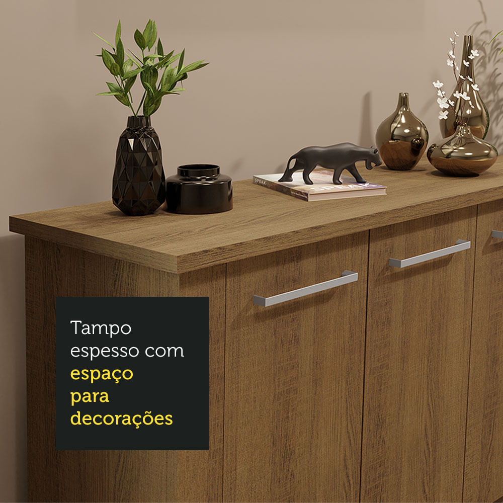 Buffet Aparador para Sala de Jantar Madesa 3 Portas Rustic