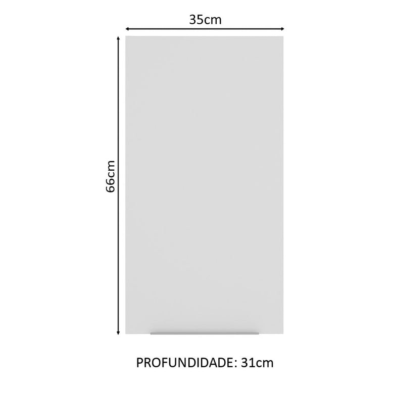 Armário Aéreo Madesa Stella 35 cm 1 Porta Branco