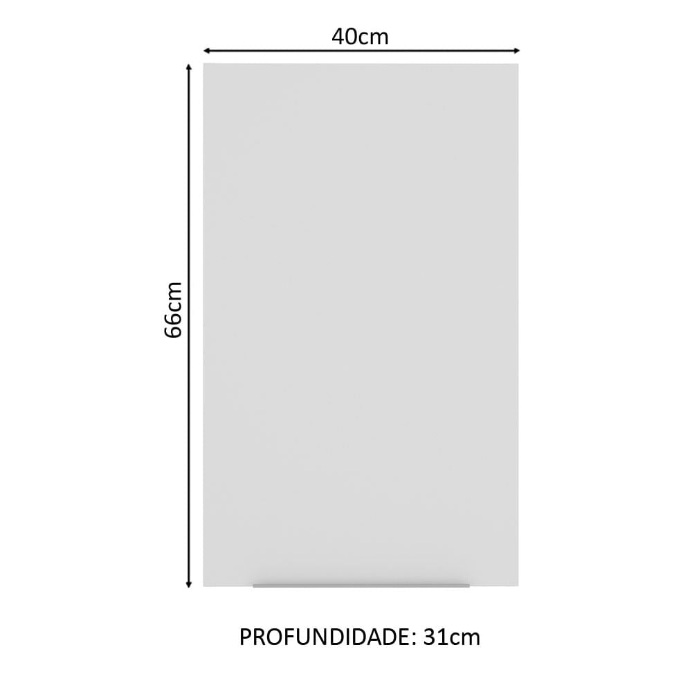 Armário Aéreo Madesa Stella 40 cm 1 Porta Branco - Branco