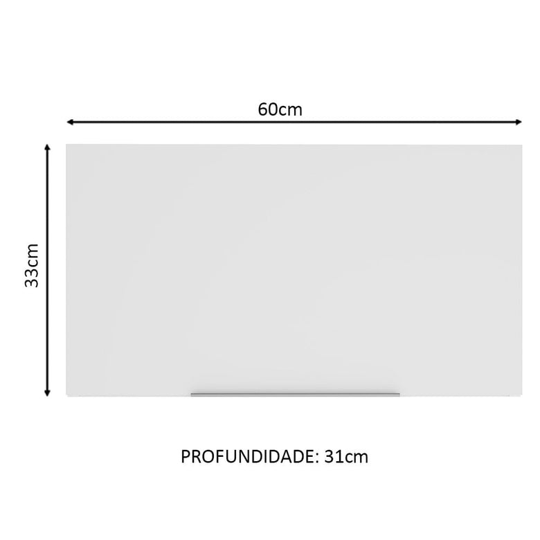 Armário Aéreo Madesa Stella 60 cm 1 Porta Basculante Branco