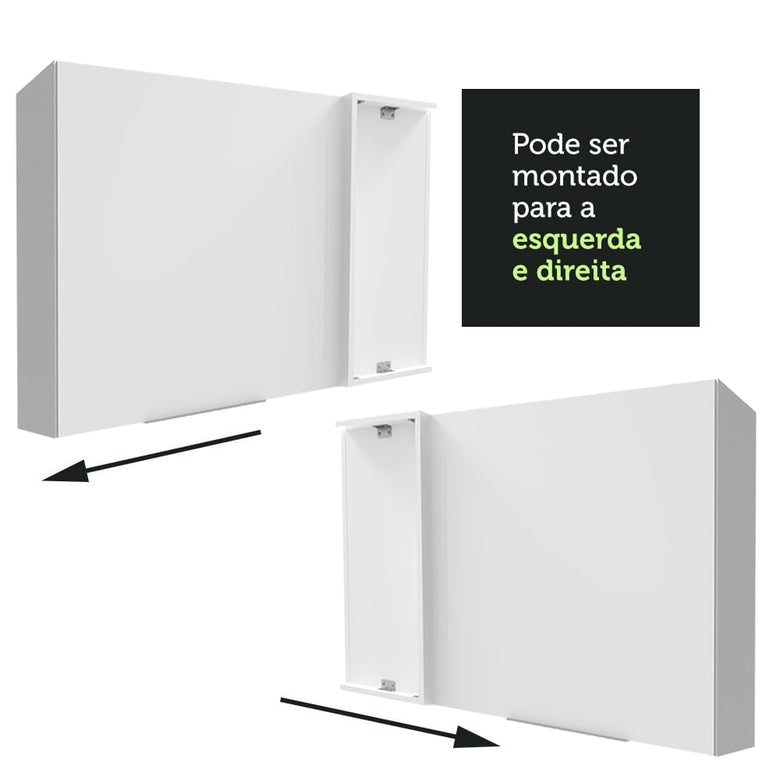 Armário Aéreo de Canto Madesa Stella 1 Porta Branco