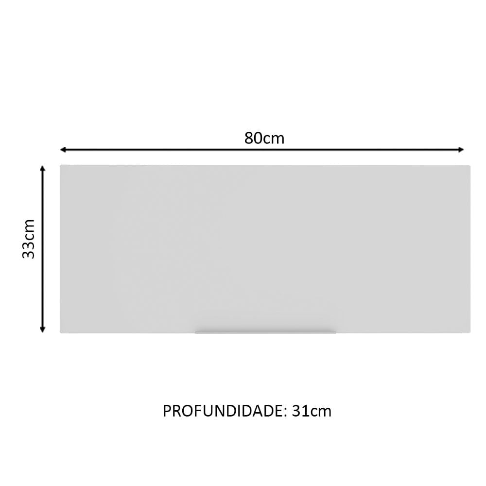 Armário Aéreo Madesa Stella 80 cm 1 Porta Basculante Branco - Branco