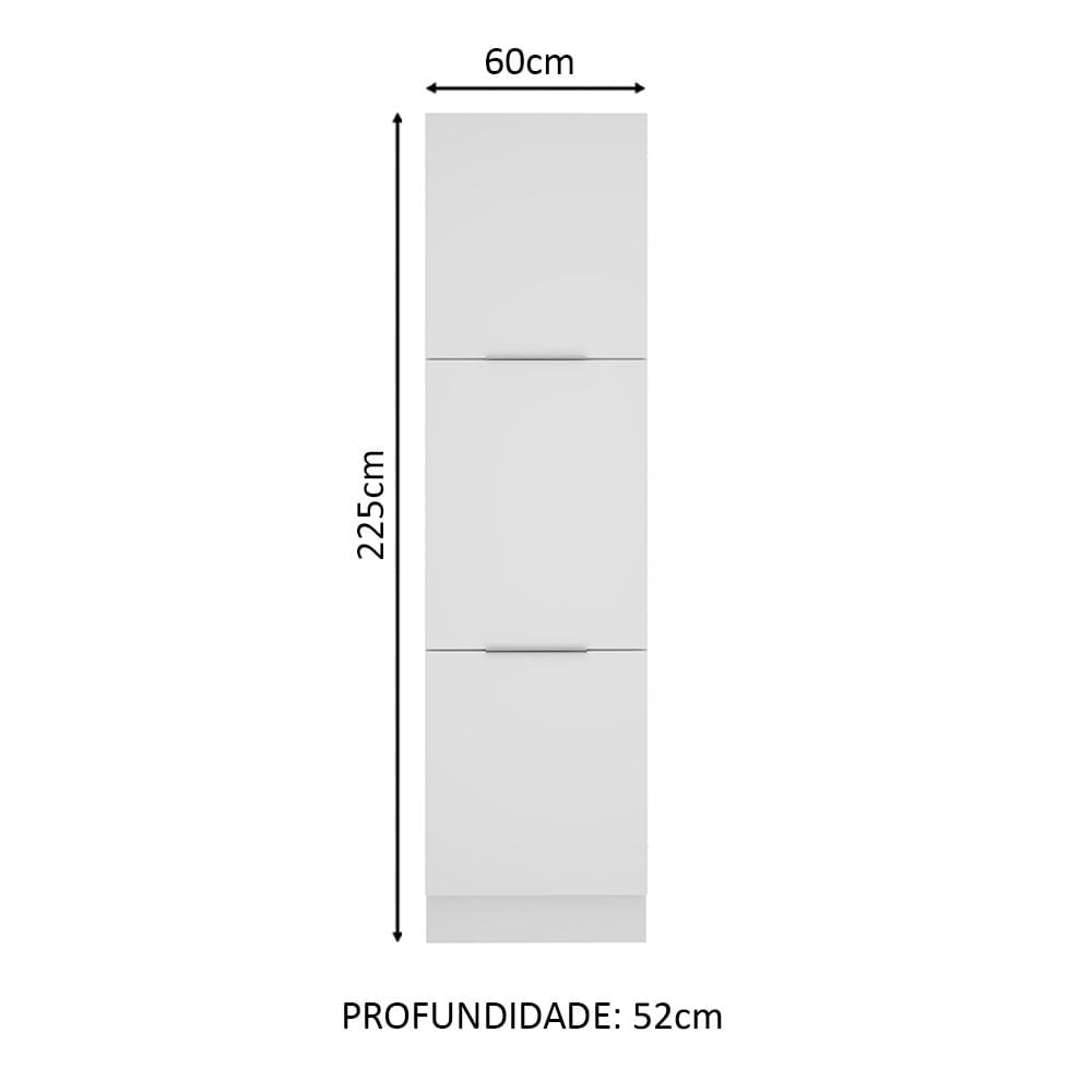 Paneleiro Madesa Stella 60 cm 3 Portas Branco - Branco