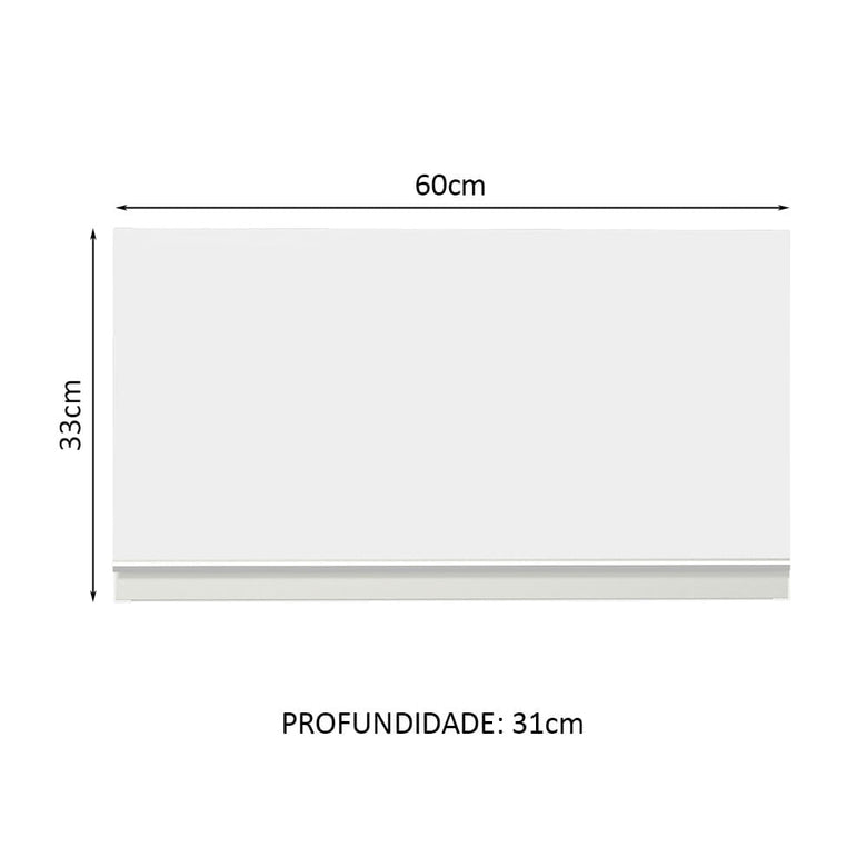 Armário Aéreo Madesa Glamy 60 cm 1 Porta Basculante Branco