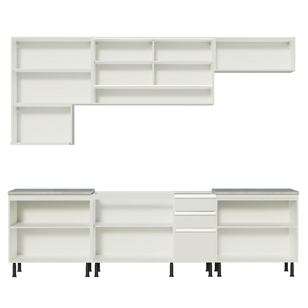 Armário de Cozinha Completa 280cm Branco Genova Madesa XASR