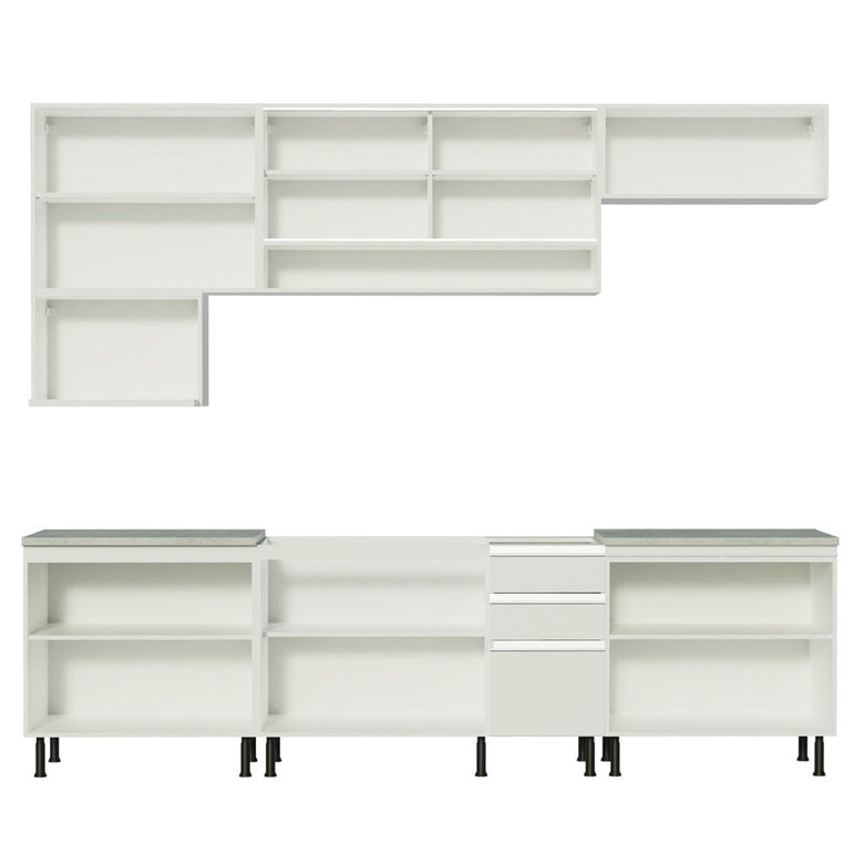 Armário de Cozinha Completa 280cm Branco Genova Madesa XASR