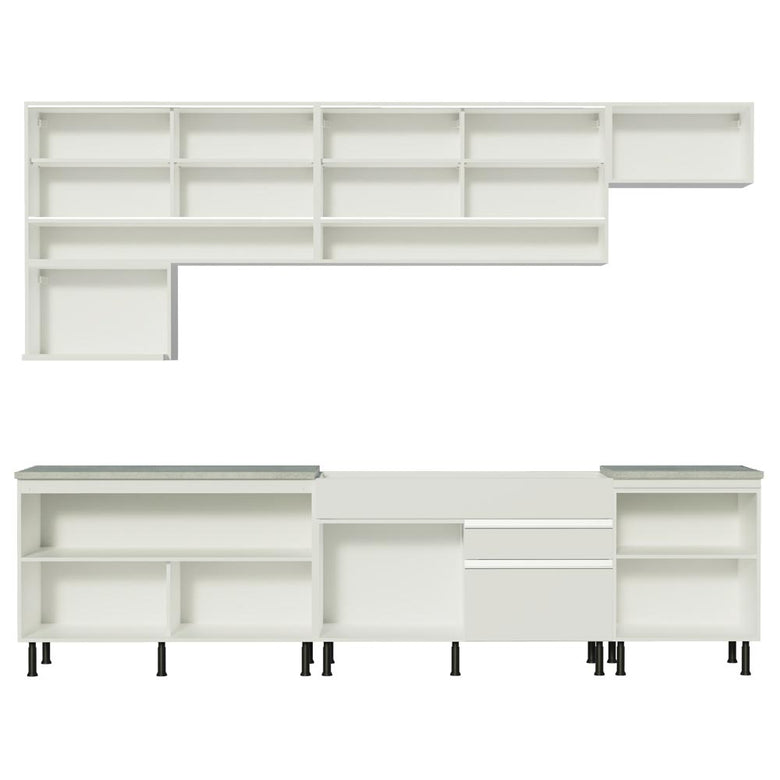 Armário de Cozinha Completa 300cm Branco Verona Madesa XASR