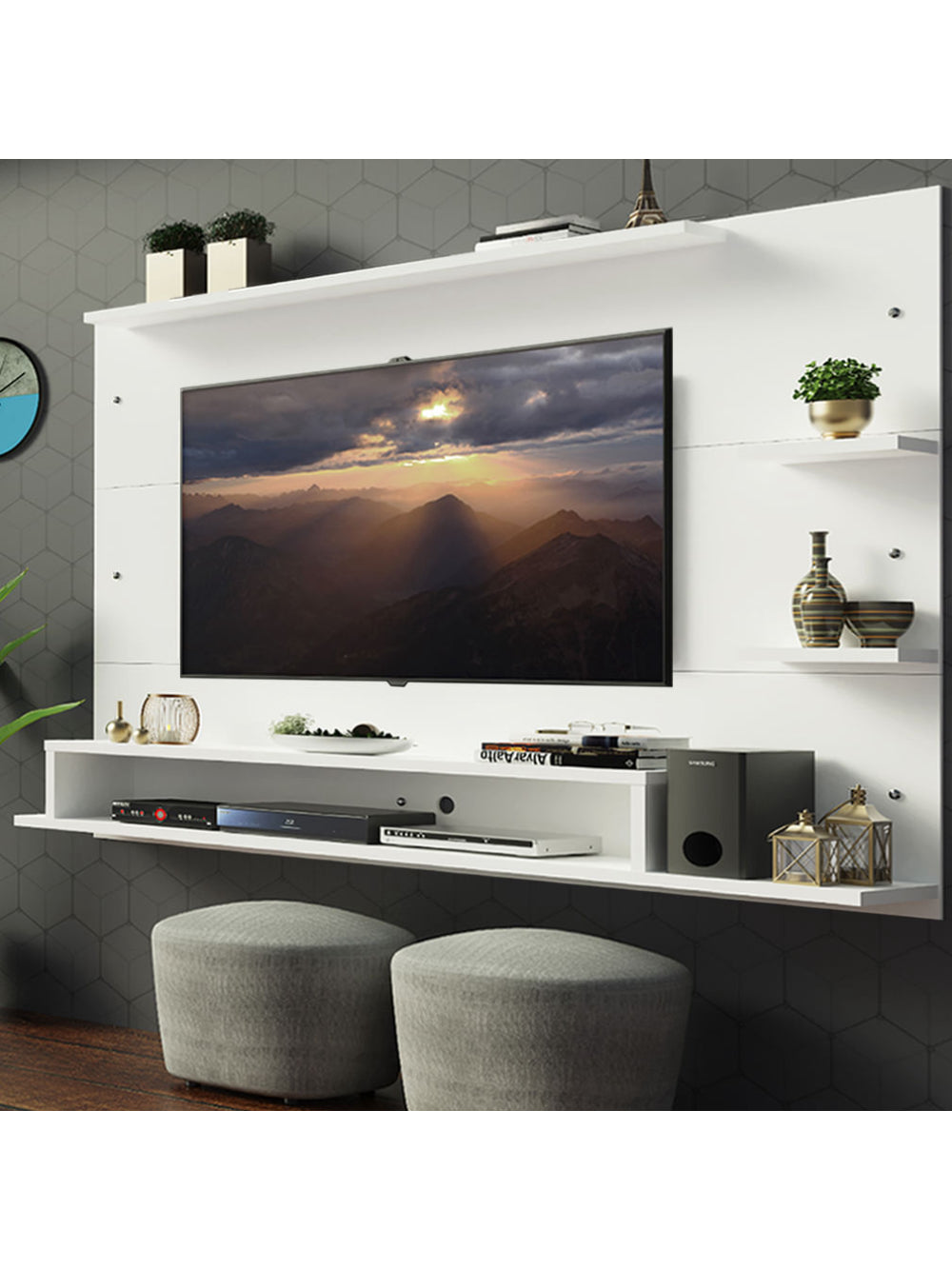 Painel para TV até 60 Polegadas Madesa Alfa Branco - Branco