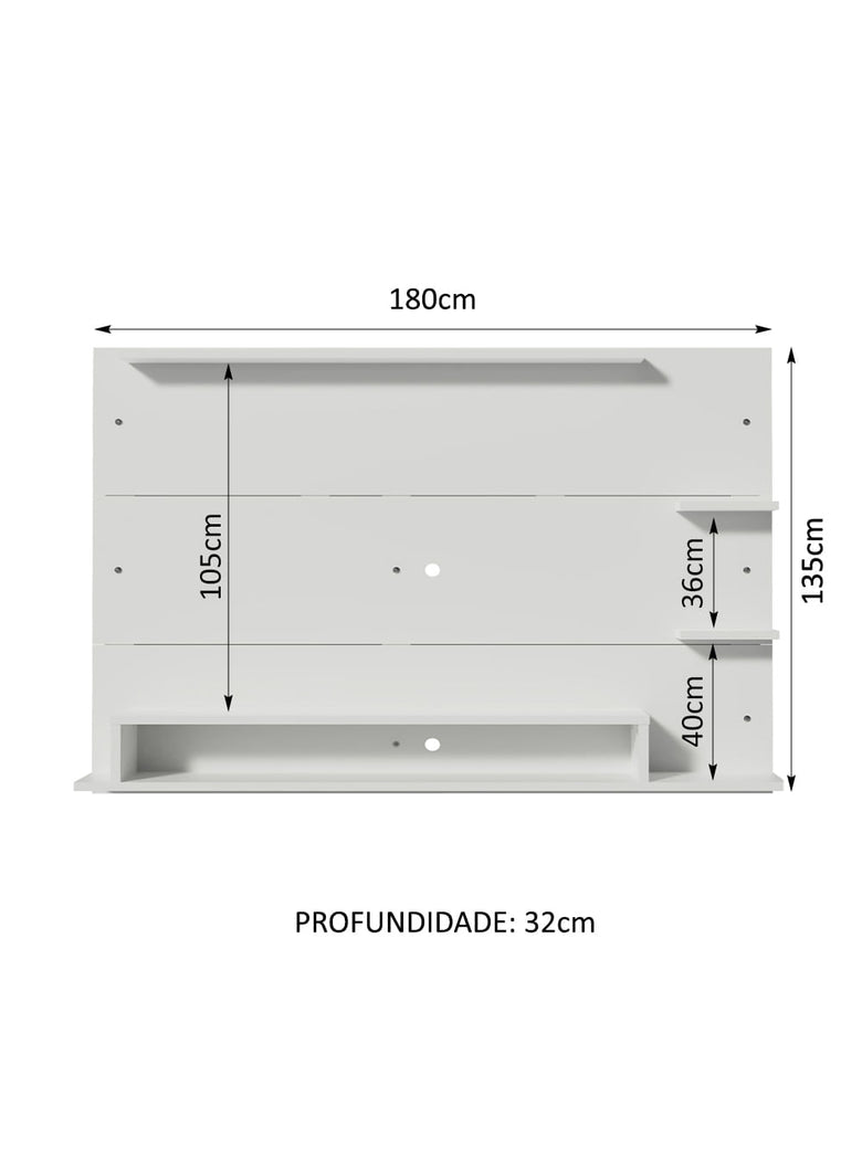 Painel para TV até 60 Polegadas Madesa Alfa Branco