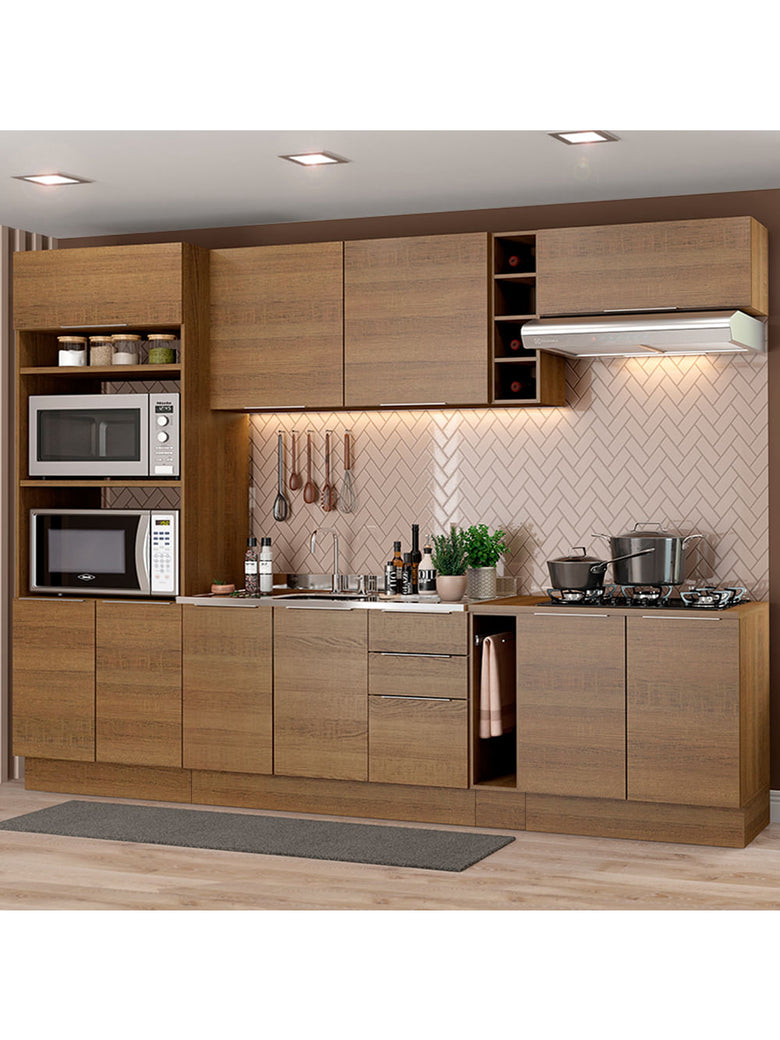 Armário de Cozinha Completa 290cm Rustic Stella Madesa 01