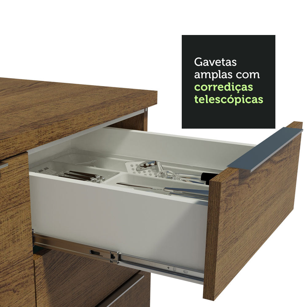 Armário de Cozinha Completa 290cm Rustic Stella Madesa 02