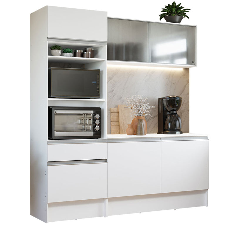 Armário de Cozinha Compacta 180cm Branco Topazio Madesa 86