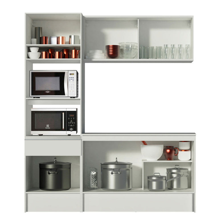 Armário de Cozinha Compacta 180cm Branco Topazio Madesa 86