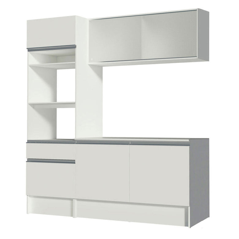 Armário de Cozinha Compacta 180cm Branco Topazio Madesa 86