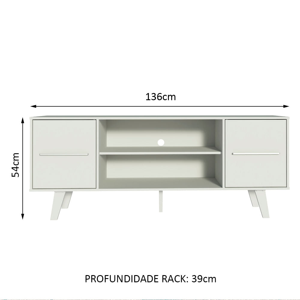 Rack para TV até 55 Polegadas Madesa Copenhagen Branco