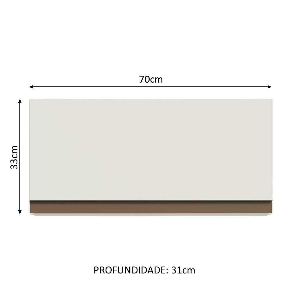Armário Aéreo Madesa Reims 70 cm 1 Porta Branco - Branco
