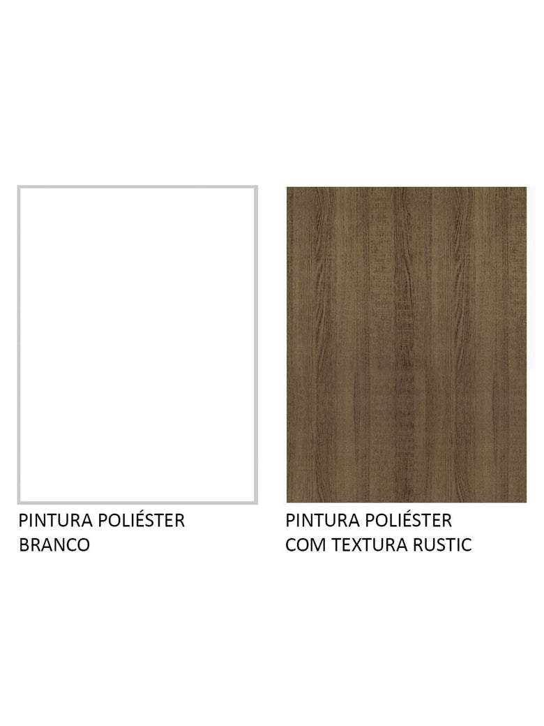 Armário Aéreo Madesa Stella 35 cm 1 Porta Branco/Rustic