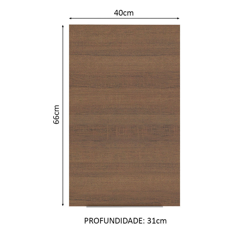 Armário Aéreo Madesa Stella 40 cm 1 Porta Branco/Rustic