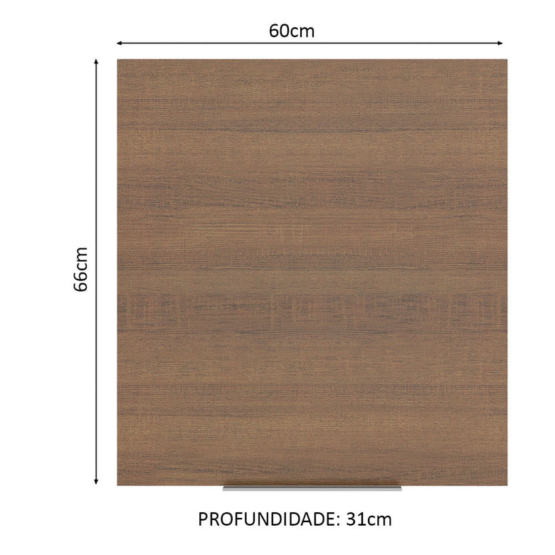 Armário Aéreo Madesa Stella 60 cm 1 Porta Branco/Rustic