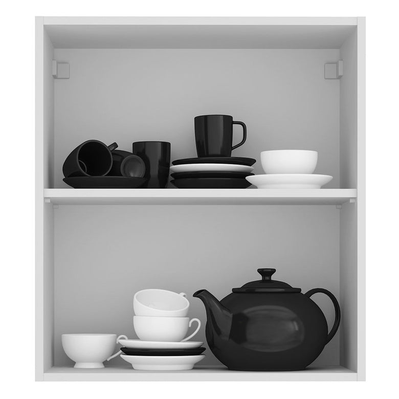 Armário Aéreo Madesa Stella 60 cm 1 Porta Branco/Rustic