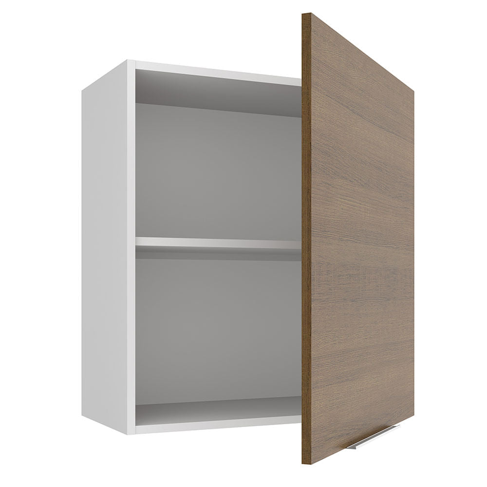 Armário Aéreo Madesa Stella 60 cm 1 Porta Branco/Rustic