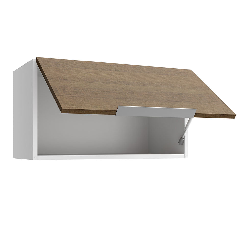 Armário Aéreo Madesa Stella 60 cm 1 Porta Basculante Branco/Rustic